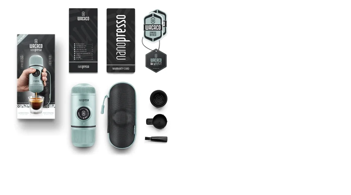 ماكينة صنع القهوة المحمولة نانوبريسو من واكاكو + جراب