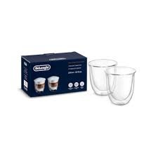 Delonghi أكواب كابتشينو حرارية مزدوجة الجدار DLSC311 - شفافة (عبوة من قطعتين)