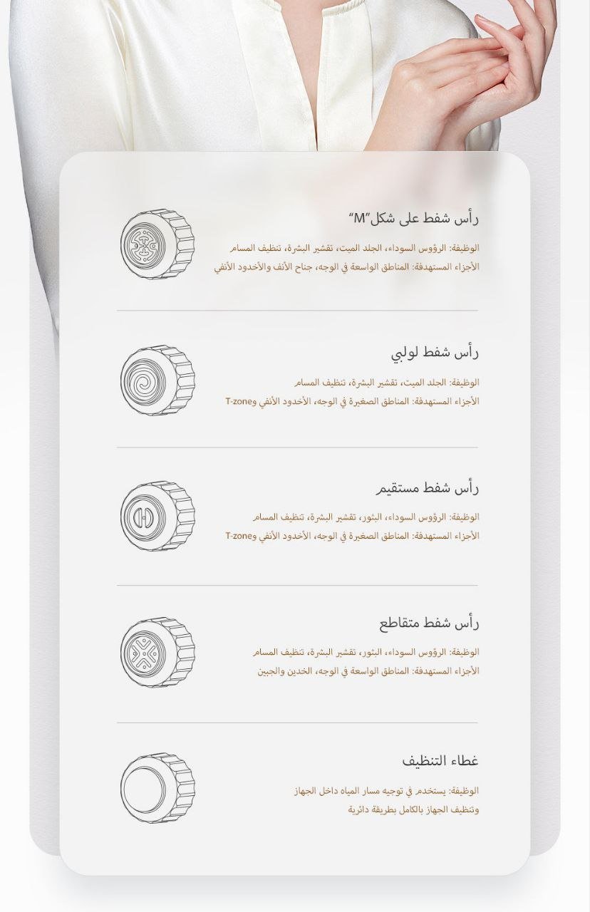 جهاز الهايدرافيشل -كينسي بيوتي- جهاز شفط الدهون وإزالة الرؤوس السوداء من الوجه والأنف - الصورة 7