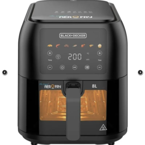 بلاك اند ديكر قلاية هوائية سعة 8 لتر 1700 وات تحكم رقمي باللمس 7 وظائف SAF80W