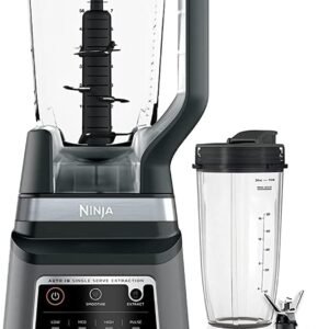 خلاط احترافي 2 في 1، برامج مزج بلمسة واحدة، 1200 وات من نينجا أسود / رمادي، BN750ME