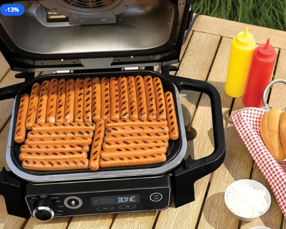 شواية كهربائية للشواء والتدخين من نينجا وودفاير – 7 في 1 – رمادي – 2400 واط – OG701 - الصورة 3