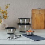⁦Arshia 12PCs Stainless Steel Mixing Bowl Set with Grater – 3638⁩ - الصورة ⁦4⁩