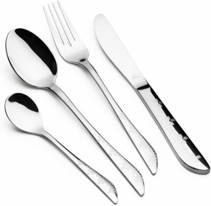 ارشيا طقم ادوات مائدة فضي مكون من 26 قطعة مع حامل TM1111L-3466