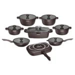 Arshia 16-Piece Die-Cast Aluminum Cookware Set – Charcoal – 3972