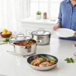 Arshia 12-piece Hybrid Stainless Steel Non-Stick Cookware Set – 3733 - الصورة 2