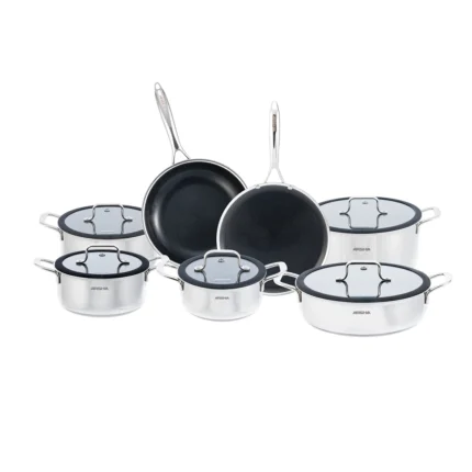Arshia 12-piece Hybrid Stainless Steel Non-Stick Cookware Set – 3733
