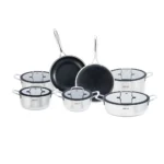 Arshia 12-piece Hybrid Stainless Steel Non-Stick Cookware Set – 3733